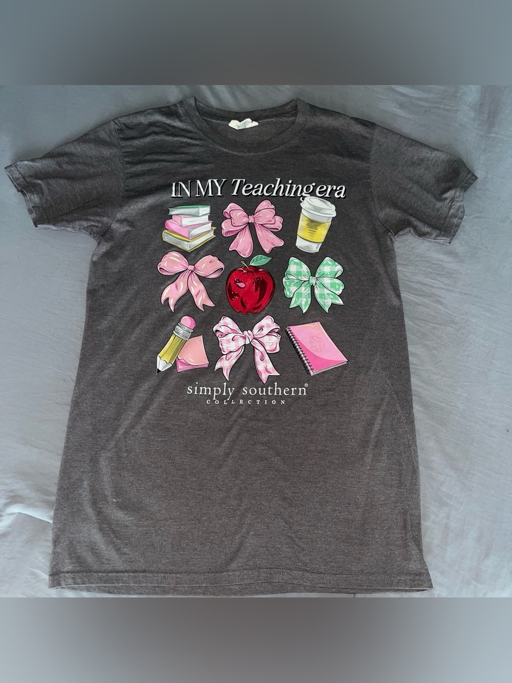 Simply Southern In My Teaching Era Charcoal Tee